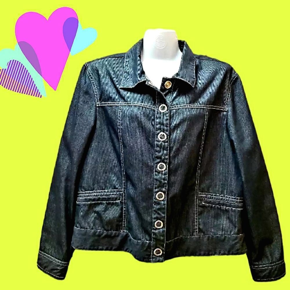 2/$60 🤍🖤 MAC & Jac Black Denim Jacket Coat Si…